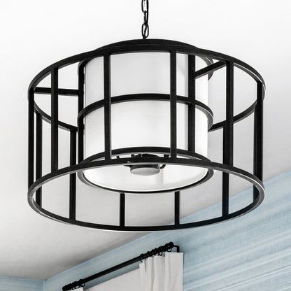 Hulton Chandelier - Matte Black 16"H, Crystorama (9595-MK 2KQV5)