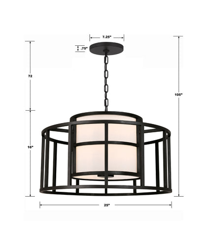 Hulton Chandelier - Matte Black 16"H, Crystorama (9595-MK 2KQV5)