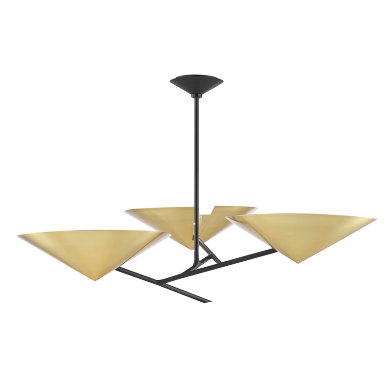 Hudson Valley Equilibrium Chandelier Aged Brass, Black