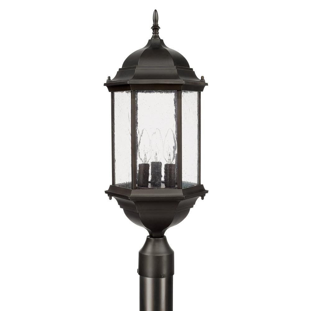 Main Street Outdoor Post Lantern - Black