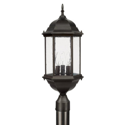 Main Street Outdoor Post Lantern - Black