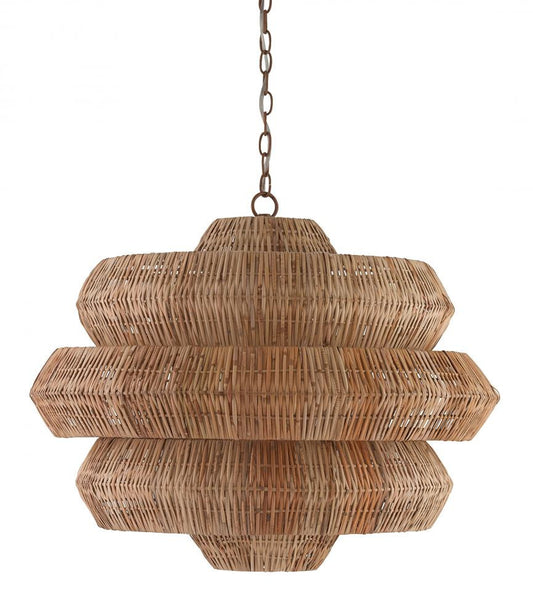Antibes Chandelier, 9-Light, Khaki, Natural, 30"W, Currey and Company (9859 6C53)