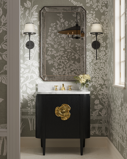 Brussels Chandelier, 6-Light, French Black, Contemporary Gold, 36"W, Currey and Company (9873 DFG9)