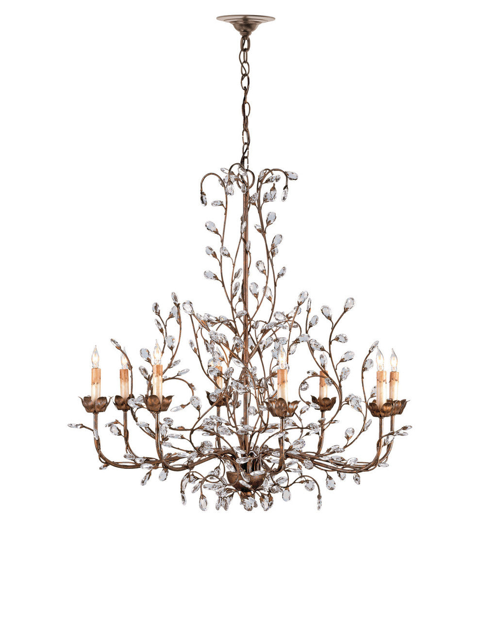 Crystal Bud Cupertino Large Chandelier Currey and Company 9884
