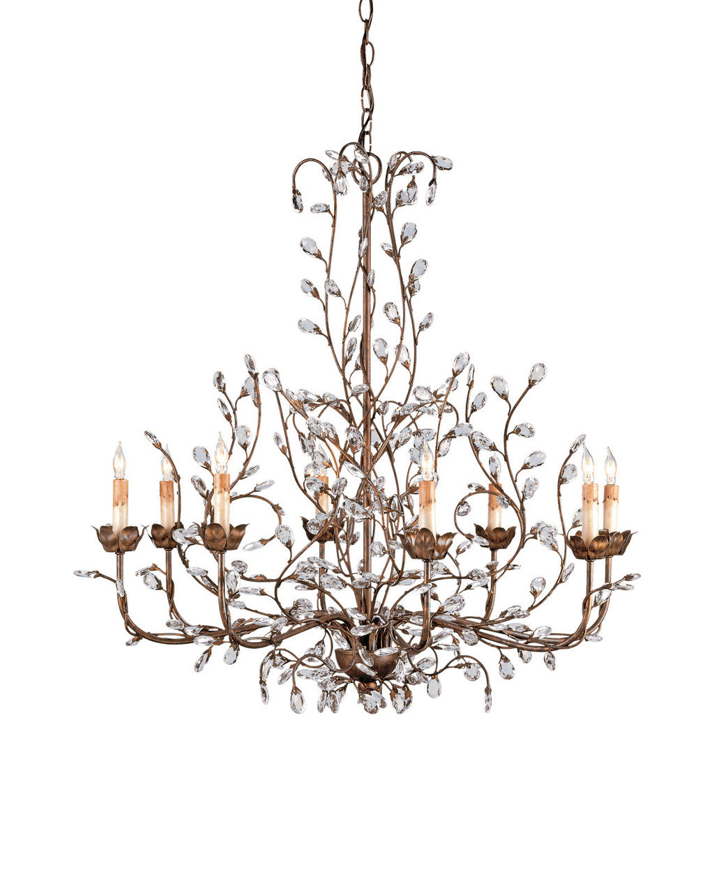 Crystal Bud Cupertino Large Chandelier Currey and Company 9884