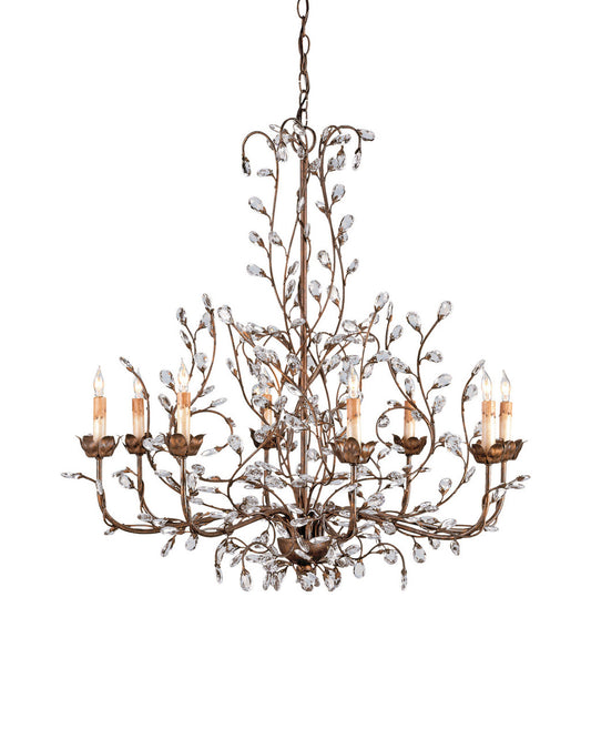 Crystal Bud Cupertino Large Chandelier Currey and Company 9884