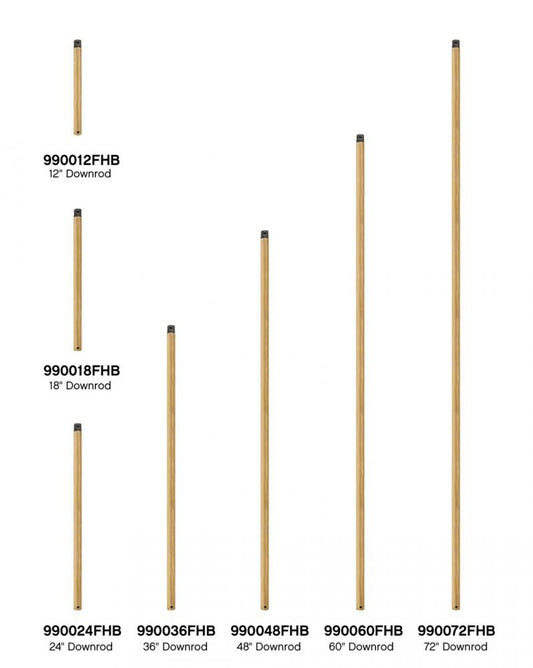 60" Downrod Heritage Brass, Hinkley 990060FHB