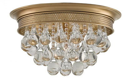 Currey and Company Worthing Brass Flush Mount Antique Brass