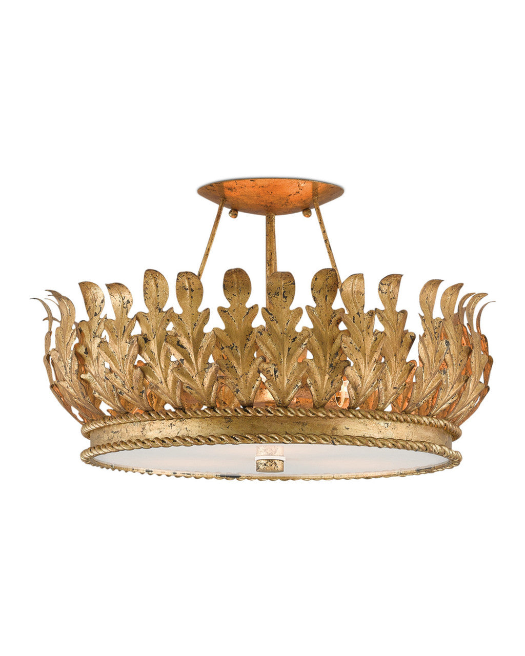 Currey and Company Biddulph Gold Semi-Flush Mount Gold Leaf