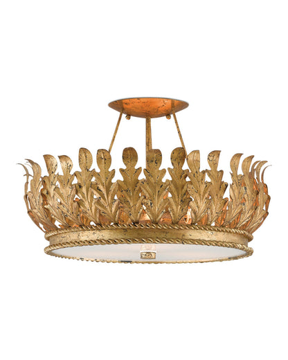 Currey and Company Biddulph Gold Semi-Flush Mount Gold Leaf