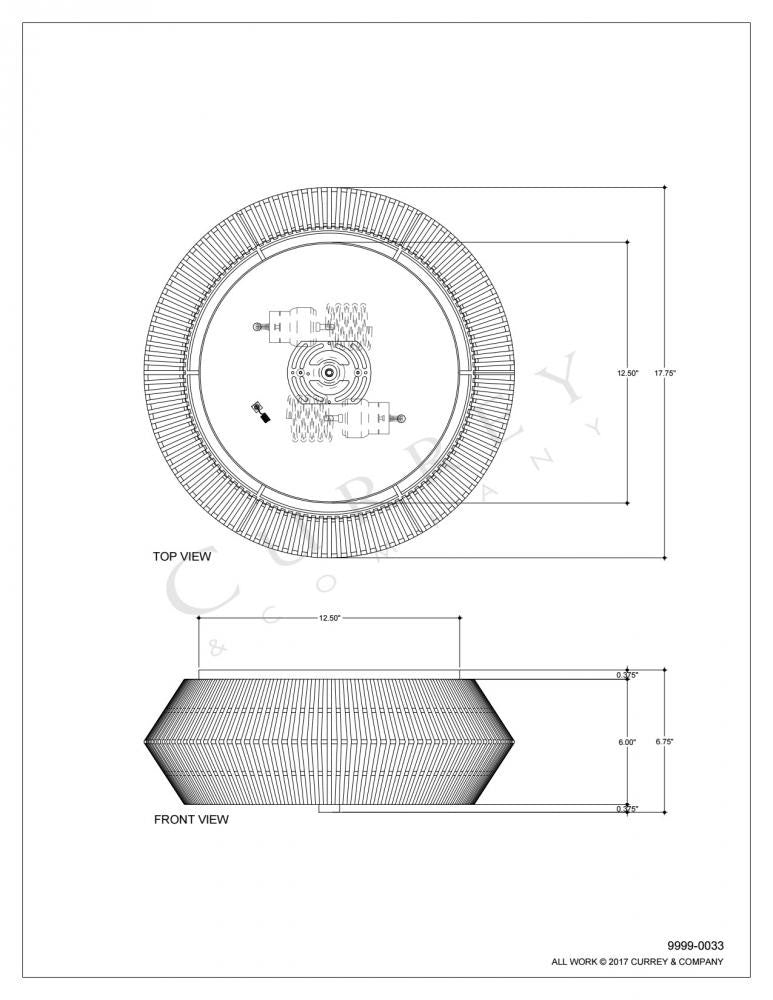 Antibes Natural Flush Mount Currey and Company 9999-0033