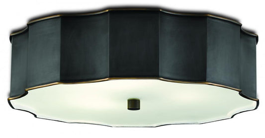 Currey and Company Wexford Bronze Flush Mount Oil Rubbed Bronze, White
