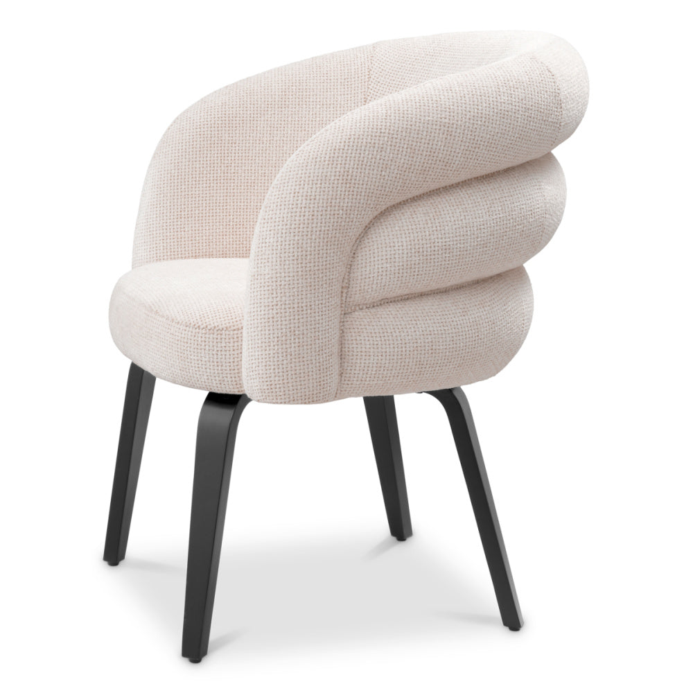 Eichholtz Novelle Dining Chair, Lyssa Off-white, Black Legs (A117833)