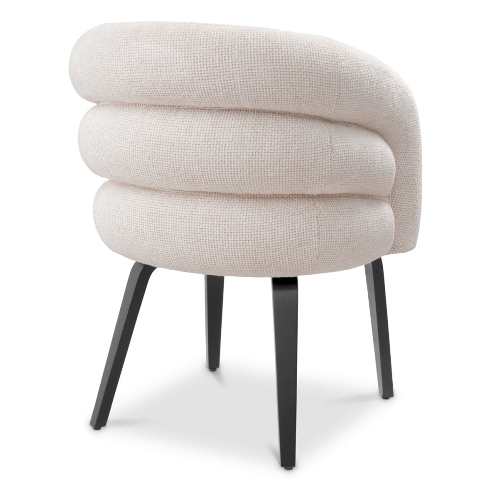 Eichholtz Novelle Dining Chair, Lyssa Off-white, Black Legs (A117833)