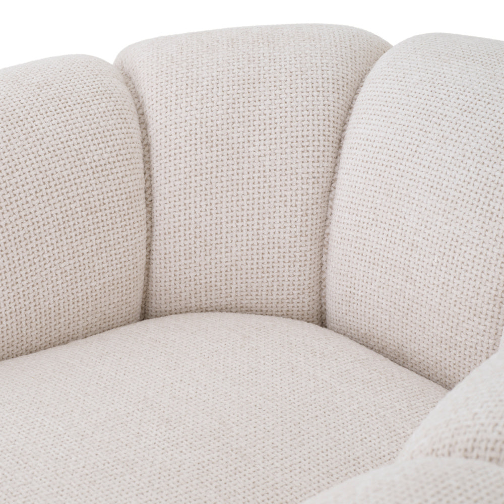 Eichholtz Sunset Swivel Chair, Lyssa Off-white, Brushed Brass Base (A117939)