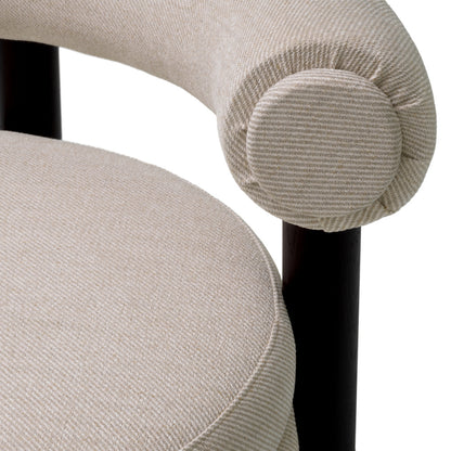 Eichholtz Zoey Dining Chair, Fisher Sand, Black Legs (A118153)