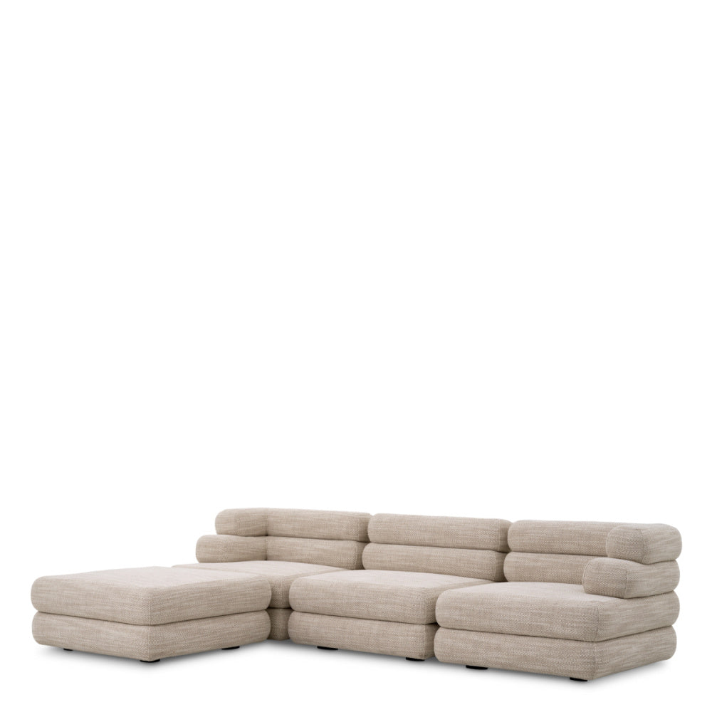 Eichholtz Malaga Modular Sofa, Skyward Sand, Black Feet (A118382)