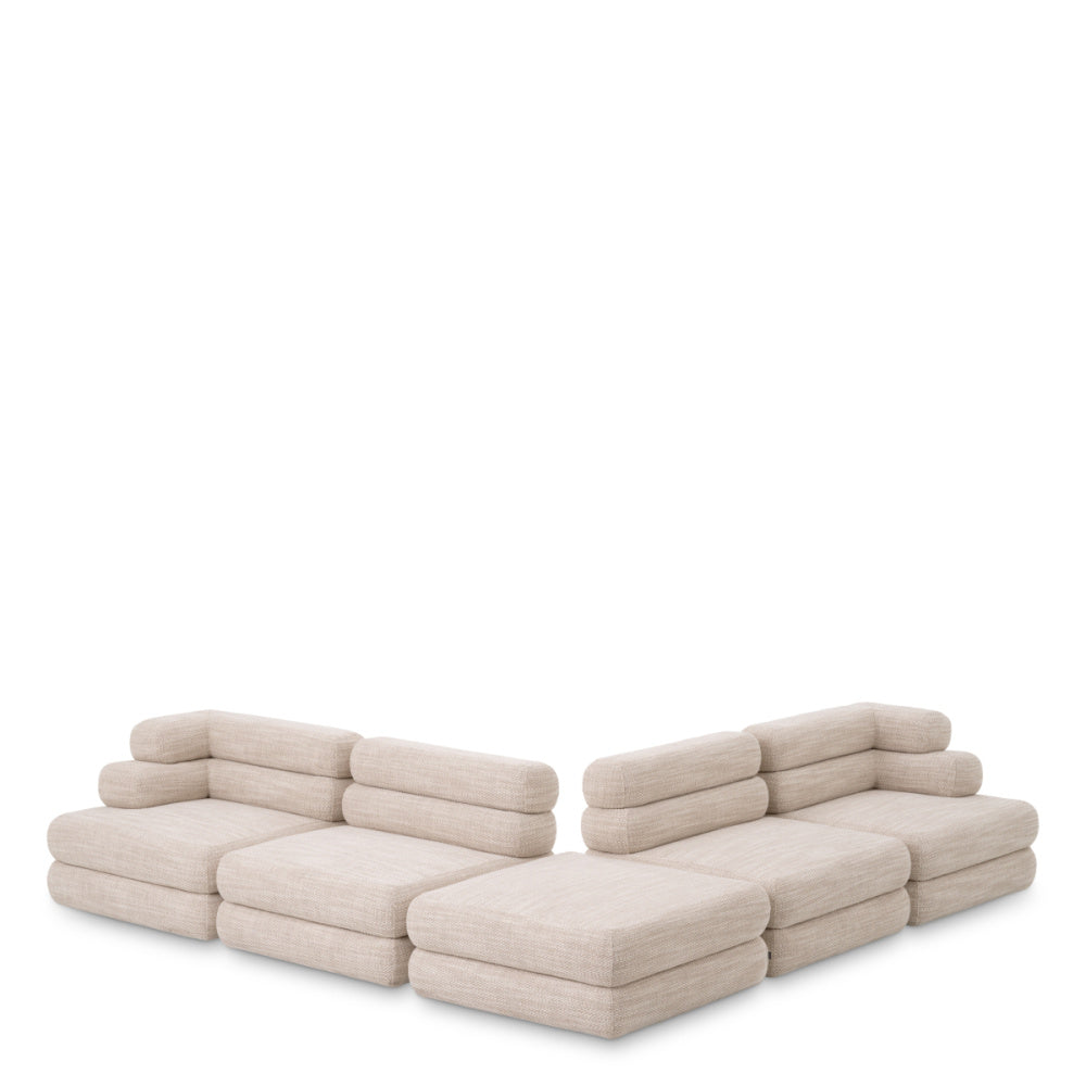 Eichholtz Malaga Modular Sofa, Skyward Sand, Black Feet (A118384)