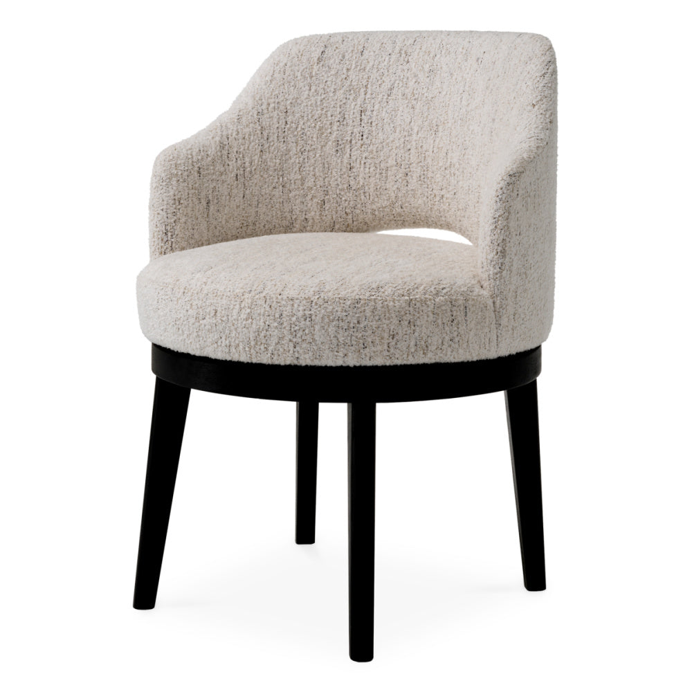 Eichholtz Sofia Dining Chair, Seashell Off White, Black Legs (A118468)