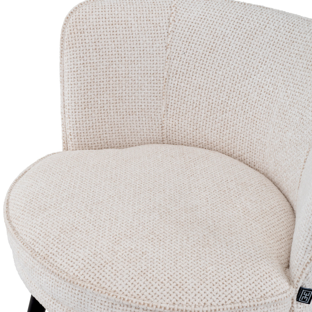 Eichholtz Grenada Counter Stool, Lyssa Off-white, Black And Brass Swivel Base (A118565)