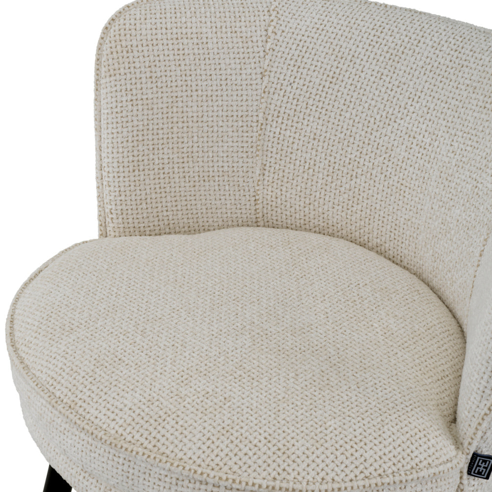 Eichholtz Grenada Counter Stool, Lyssa Off-white, Black And Brass Swivel Base (A118565)