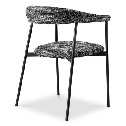 Eichholtz Julio Dining Chair, Bouclé Sonata Black, Black Legs (A118713)
