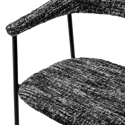Eichholtz Julio Dining Chair, Bouclé Sonata Black, Black Legs (A118713)