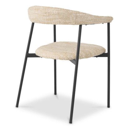 Eichholtz Julio Dining Chair, Bouclé Sonata Cream, Black Legs (A118714)