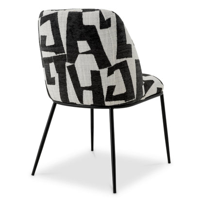 Eichholtz Caleb Dining Chair, Brooklyn Black, Black Legs (A118715)