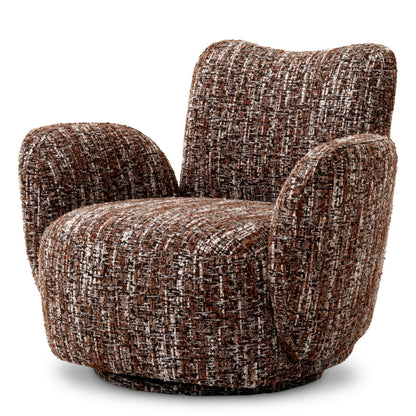 Eichholtz Merida Swivel Chair, Bouclé Sonata Red, Swivel Base (A118836)