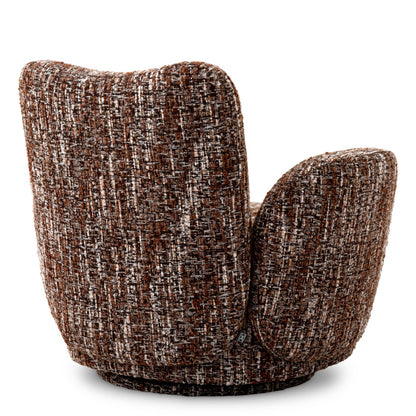 Eichholtz Merida Swivel Chair, Bouclé Sonata Red, Swivel Base (A118836)