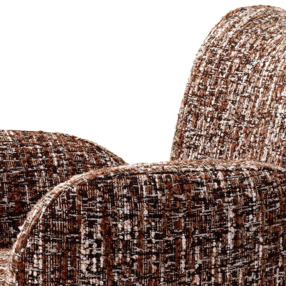 Eichholtz Merida Swivel Chair, Bouclé Sonata Red, Swivel Base (A118836)