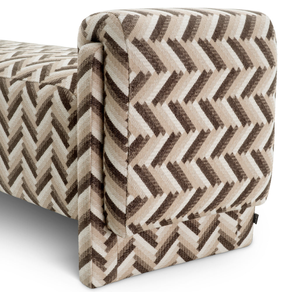 Eichholtz Del Vale Bench, Chevron Brown (A118883)