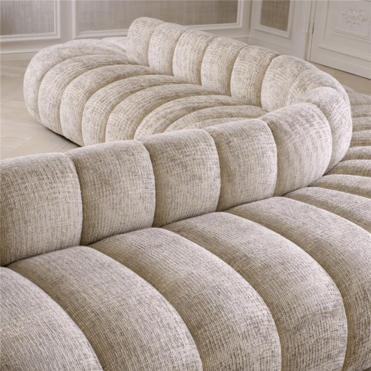 Eichholtz Alison Sofa, Creststone Beige, Black Feet (A119037)