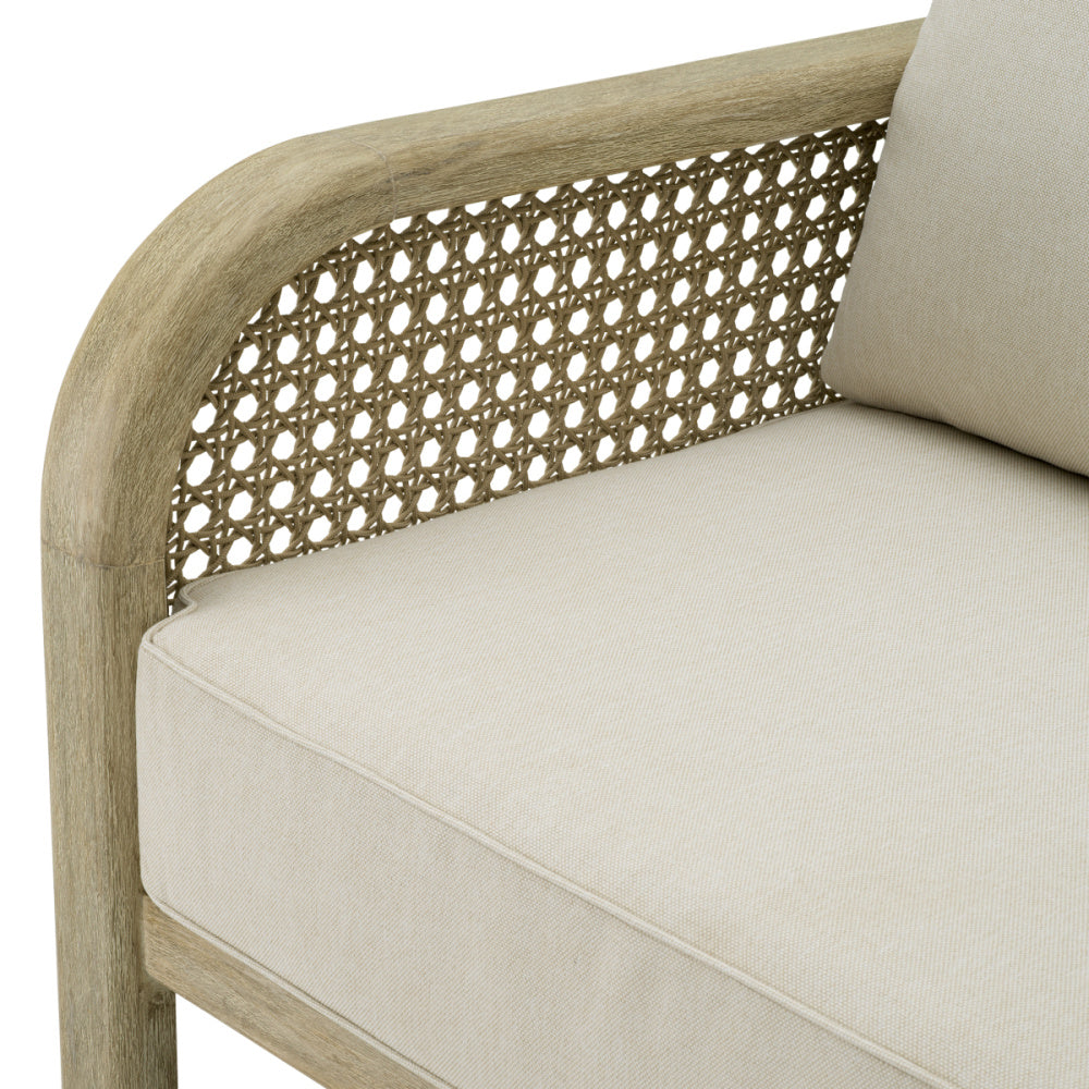 Eichholtz Julian Outdoor Chair, Aged Teak, Beige Rope, Viola Sand (A119249)