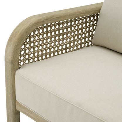 Eichholtz Julian Outdoor Chair, Aged Teak, Beige Rope, Viola Sand (A119249)