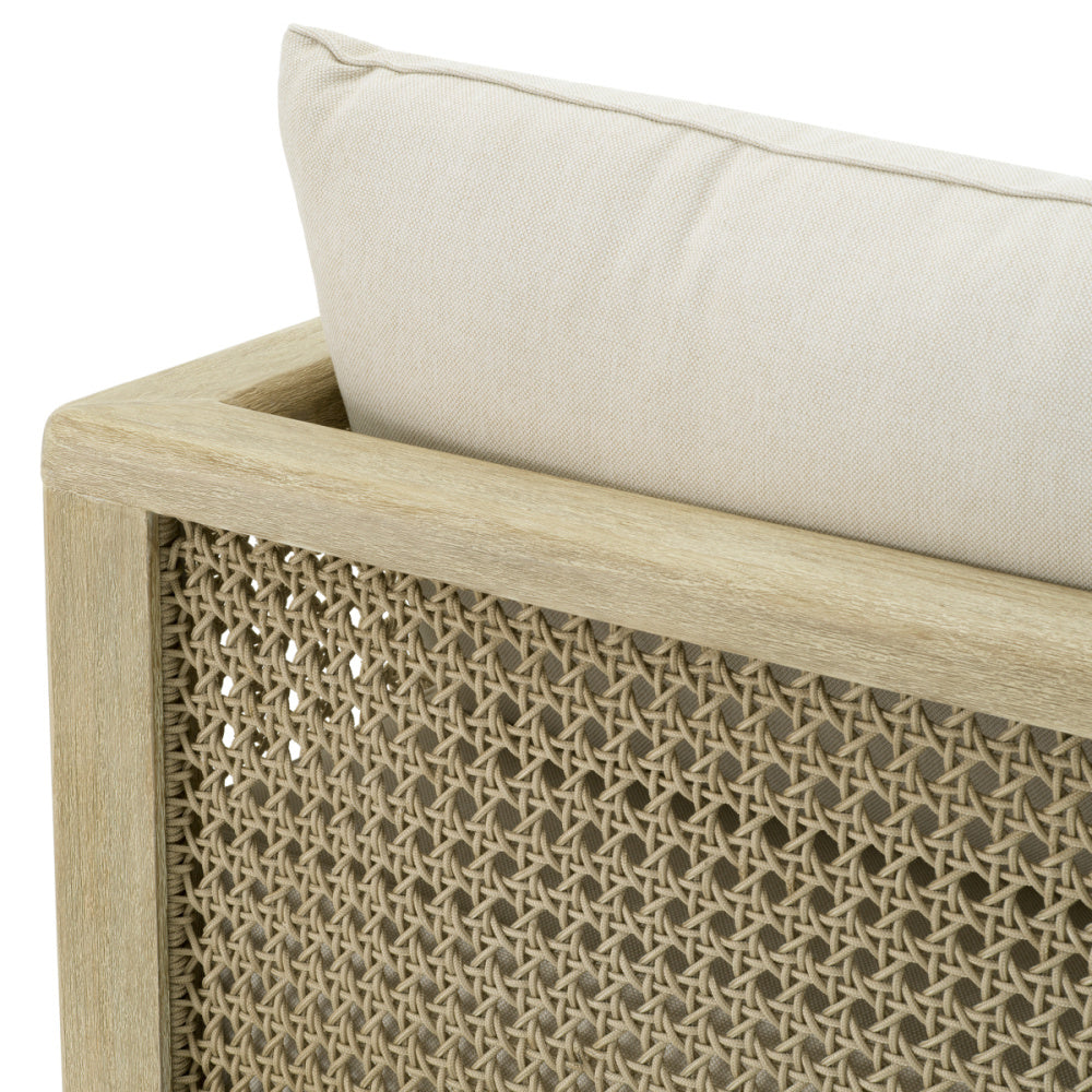 Eichholtz Julian Outdoor Chair, Aged Teak, Beige Rope, Viola Sand (A119249)