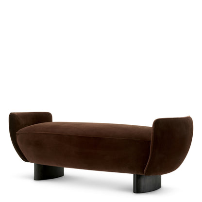 Eichholtz Stirling Bench, Brown Velvet, Black Legs (A119394)