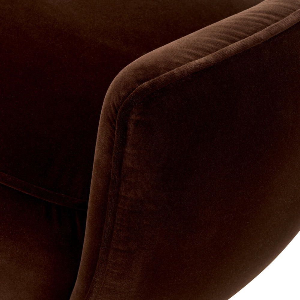 Eichholtz Stirling Bench, Brown Velvet, Black Legs (A119394)