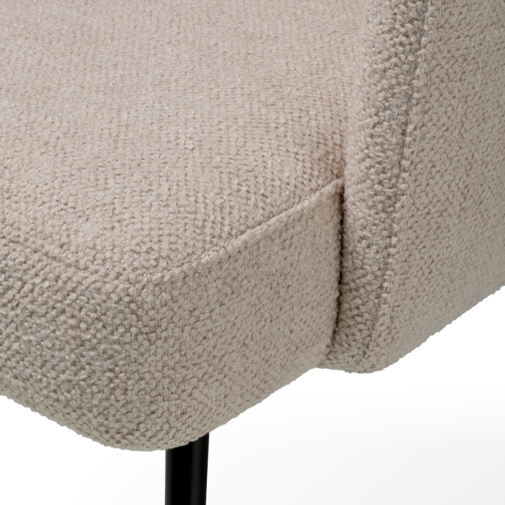 Eichholtz Aiden Dining Chair, Renato Off-white, Black Legs, Stain Resistance (A119419)