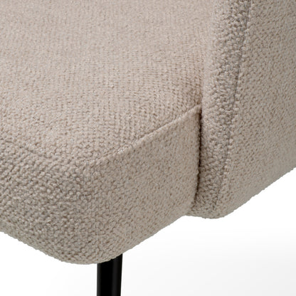 Eichholtz Aiden Dining Chair, Renato Off-white, Black Legs, Stain Resistance (A119419)