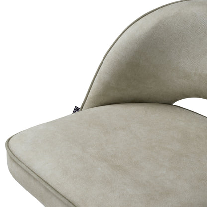 Eichholtz Cliff Counter Stool, Mayer Silver, Grey Piping, Black And Brass Legs (A119448)