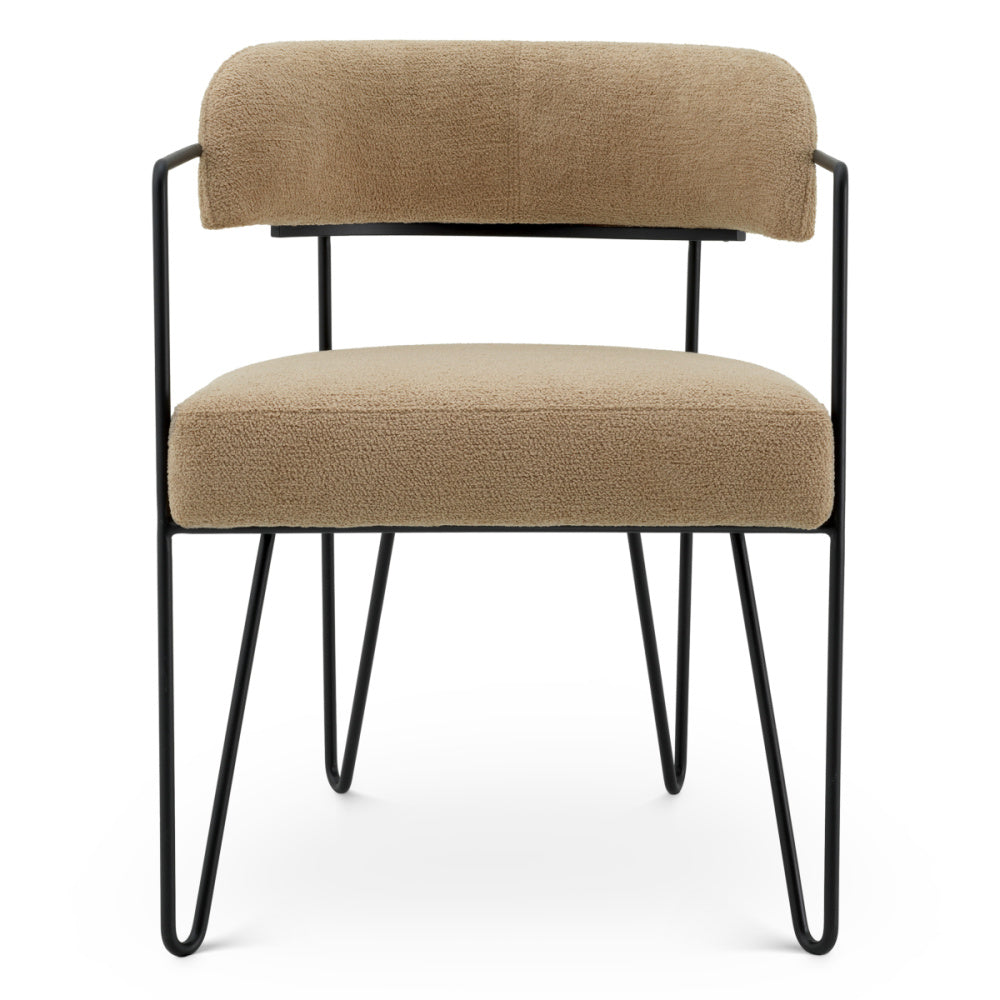 Eichholtz Giuseppe Dining Chair, Trenton Beige, Black Legs (A119488)