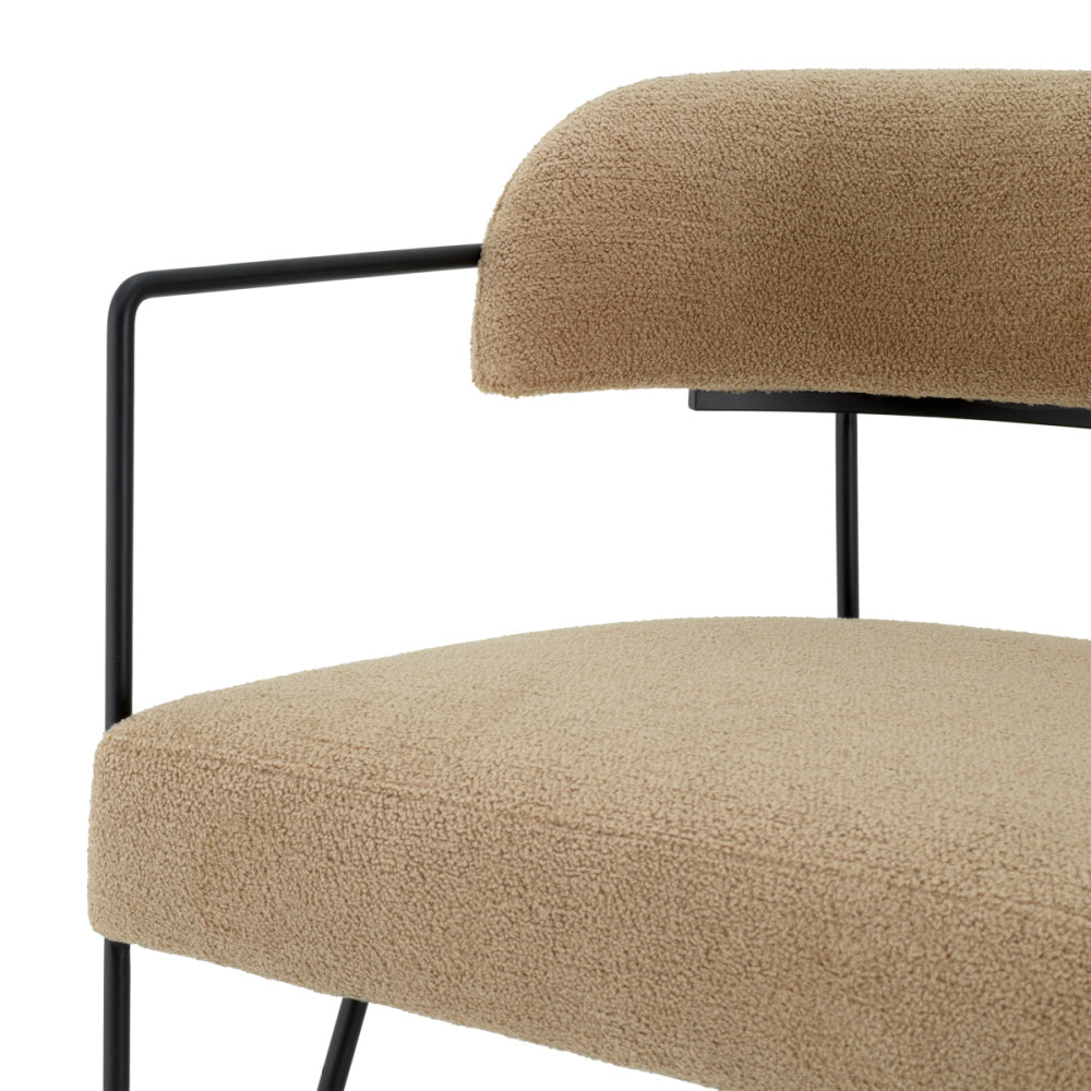 Eichholtz Giuseppe Dining Chair, Trenton Beige, Black Legs (A119488)