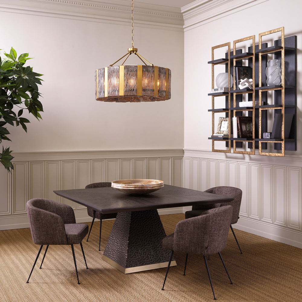 Eichholtz Aiden Dining Chair, Renato Brown, Black Legs, Stain Resistance (A119505)