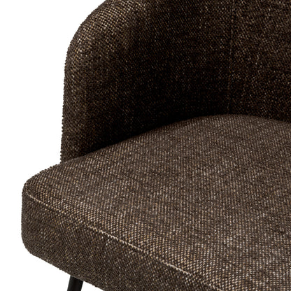 Eichholtz Aiden Dining Chair, Renato Brown, Black Legs, Stain Resistance (A119505)