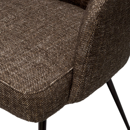 Eichholtz Aiden Dining Chair, Renato Brown, Black Legs, Stain Resistance (A119505)