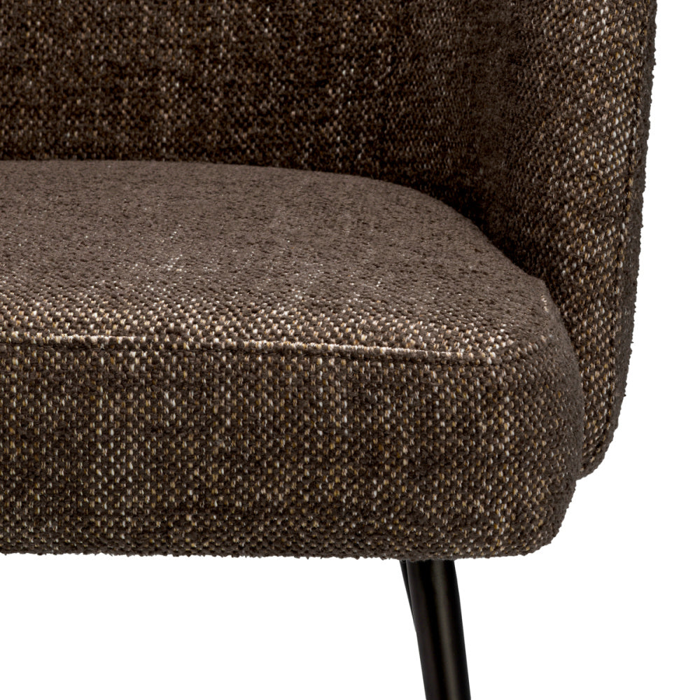 Eichholtz Aiden Dining Chair, Renato Brown, Black Legs, Stain Resistance (A119505)