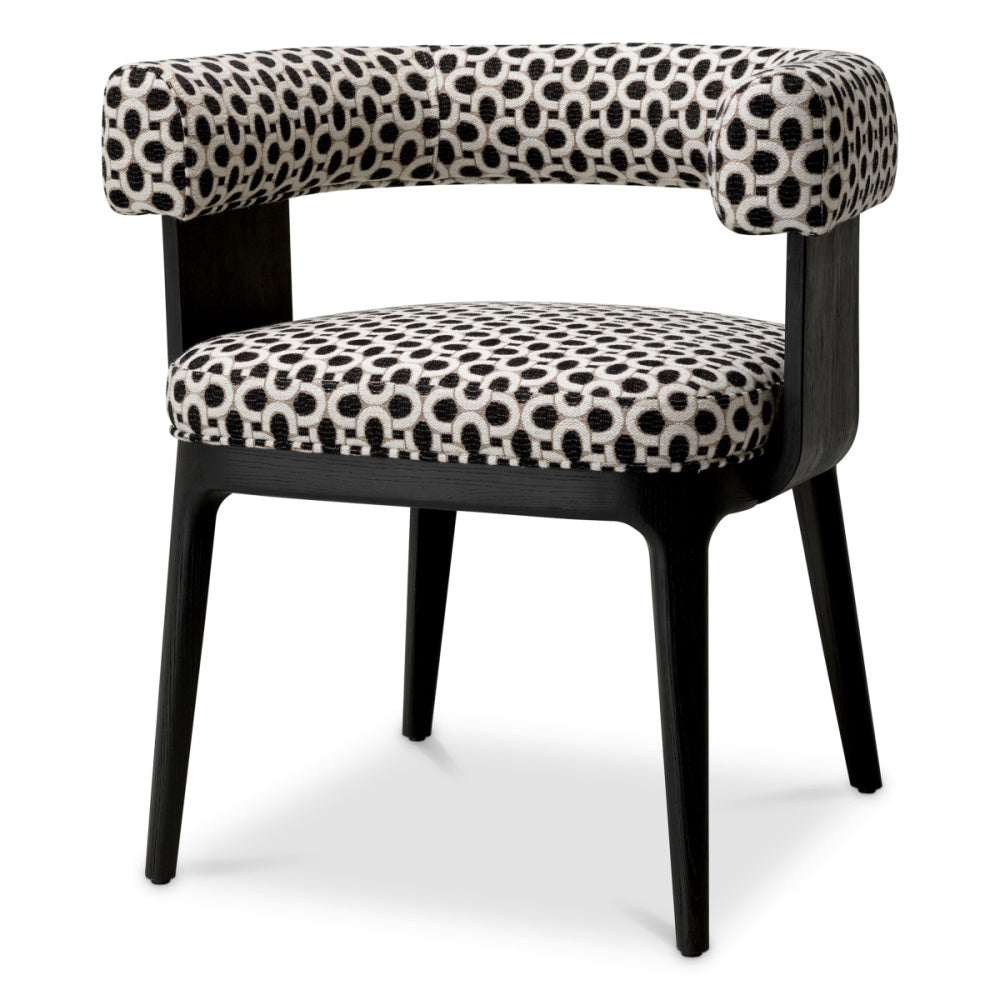 Eichholtz Dubois Dining Chair, Black Oak Veneer, Sunbeam Black (A119714)