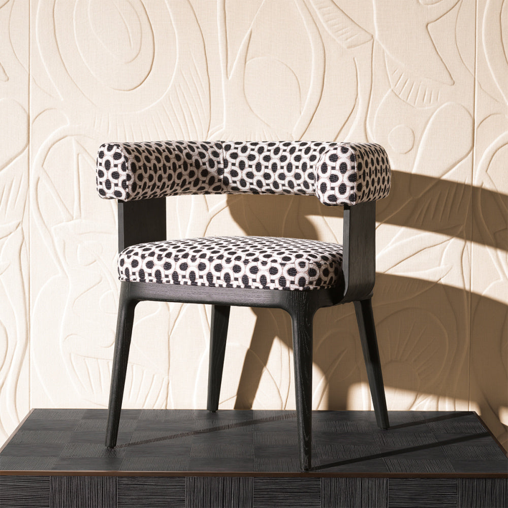 Eichholtz Dubois Dining Chair, Black Oak Veneer, Sunbeam Black (A119714)